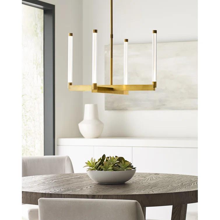 Phobos Sculptural LED Chandelier in Natural Brass, 36" Diameter