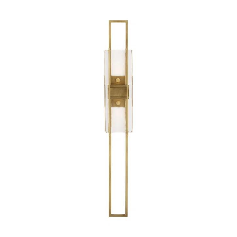 Duelle Large Dimmable LED Wall Sconce in Natural Brass