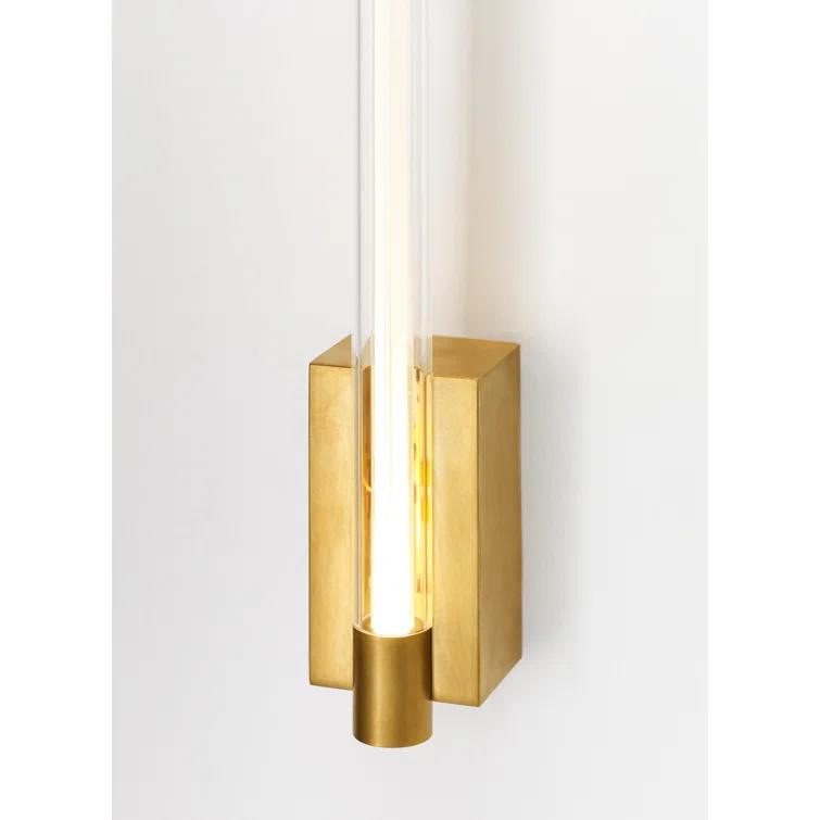 Phobos Dimmable LED Brass Wall Sconce, 21" Height