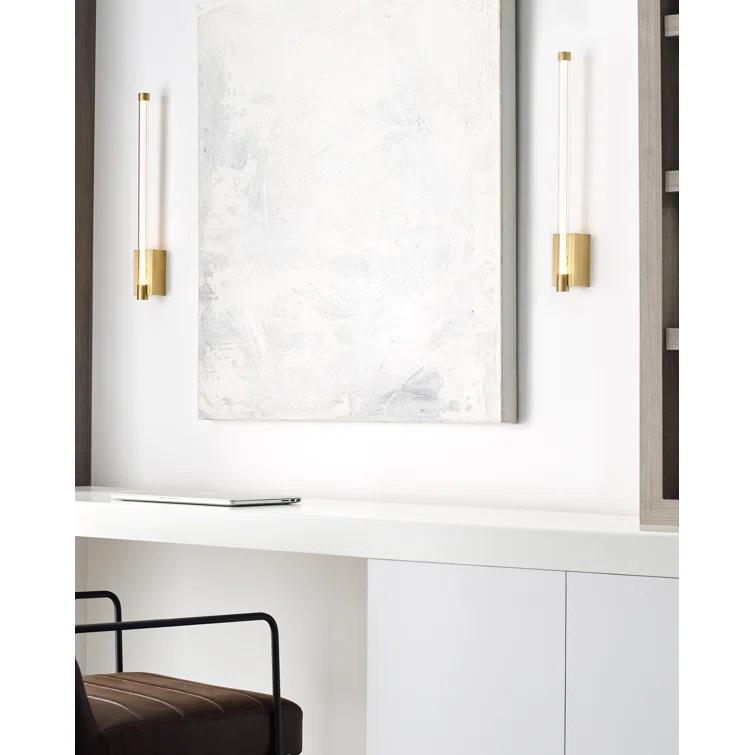 Phobos Dimmable LED Brass Wall Sconce, 21" Height