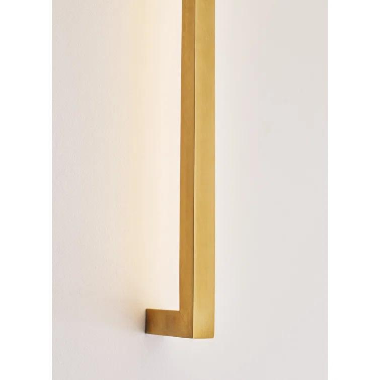 Stagger Natural Brass Slim LED Wall Sconce, Dimmable 25.1"