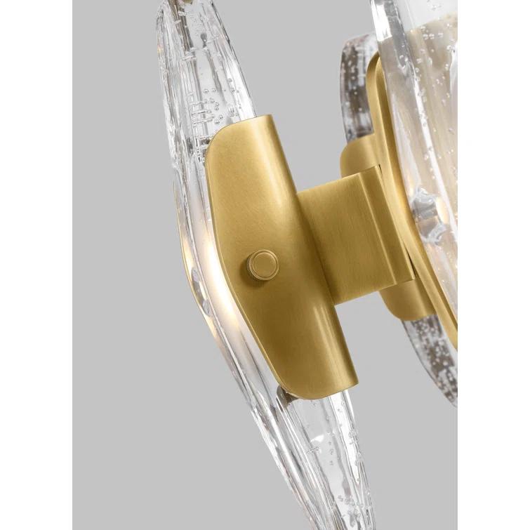 Wythe Large LED Chandelier in Plated Brass with Cast Glass