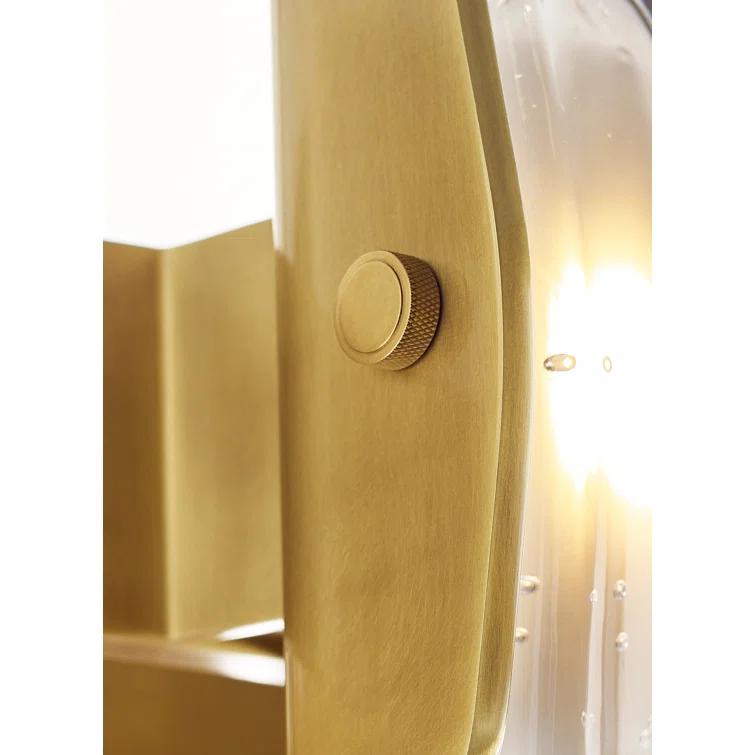 Wythe Large LED Chandelier in Plated Brass with Cast Glass