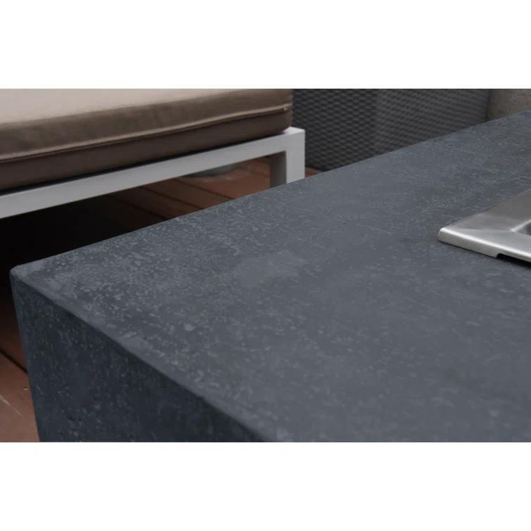 Gray Gas Free-Standing Fire Pit Table with Lava Rocks