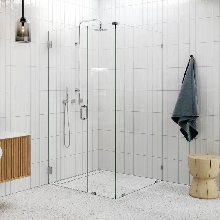 Glass Warehouse 78" H Pivot Frameless Shower Door 90-WH-42-38-CH