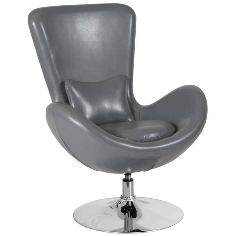 Flash Furniture Stackable Leather Seat Reception Chair with Metal Frame