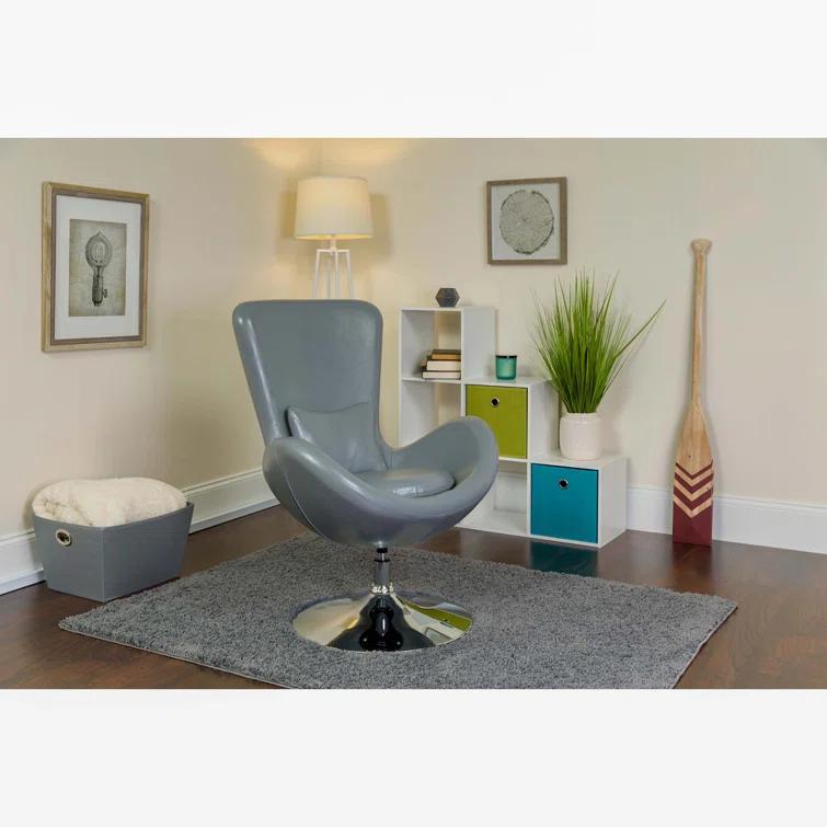 Flash Furniture Stackable Leather Seat Reception Chair with Metal Frame