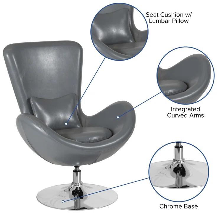 Flash Furniture Stackable Leather Seat Reception Chair with Metal Frame