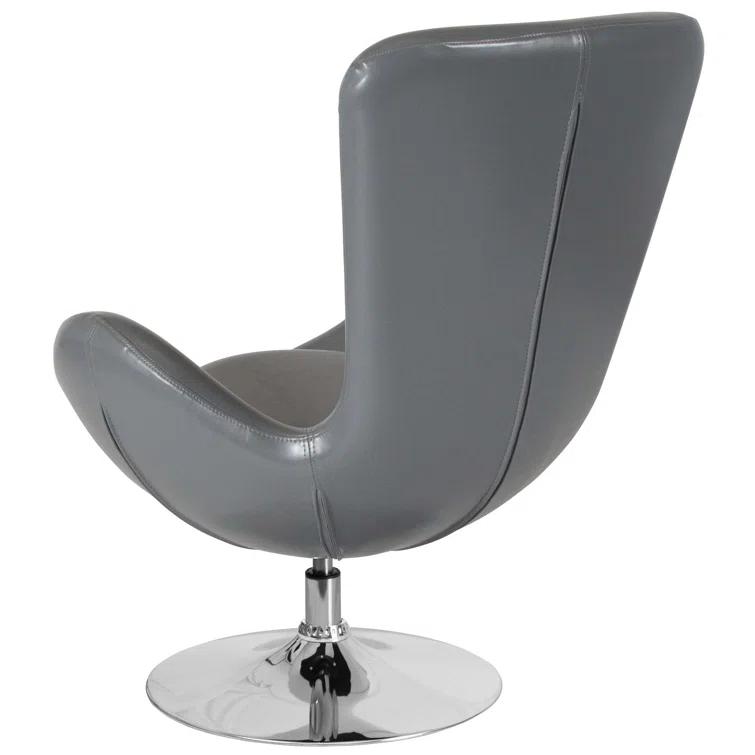 Flash Furniture Stackable Leather Seat Reception Chair with Metal Frame