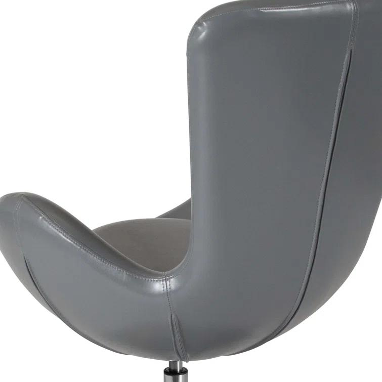 Flash Furniture Stackable Leather Seat Reception Chair with Metal Frame
