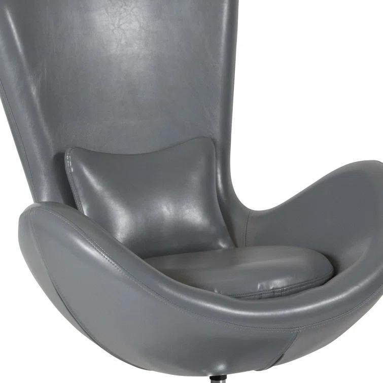 Flash Furniture Stackable Leather Seat Reception Chair with Metal Frame