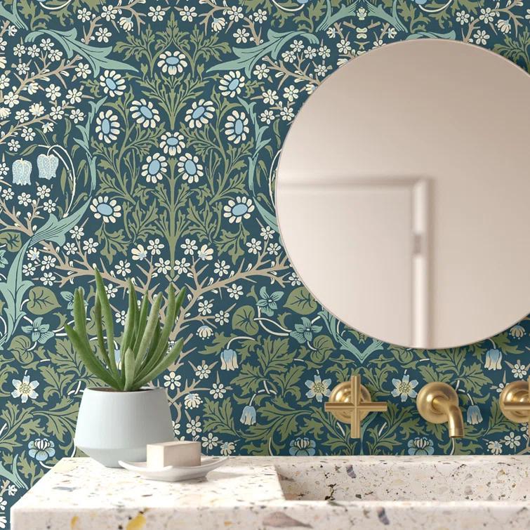 NextWall Victorian Garden Peel and Stick Wallpaper: Removable Vinyl, Vintage Floral, Botanical Matte Finish, 31.35 Sq Ft Coverage