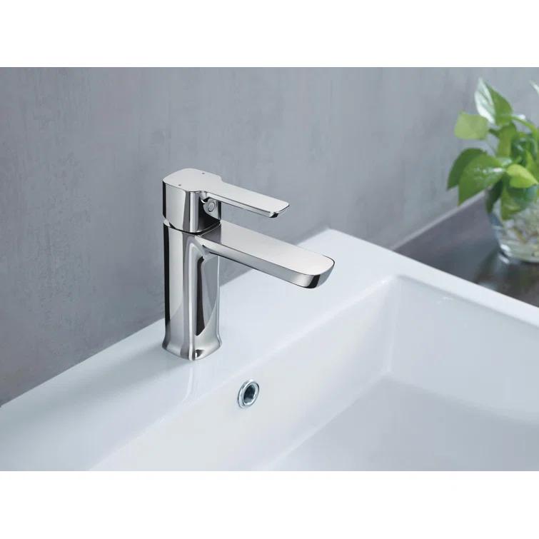 Modern Single Hole Bathroom Faucet with Drain Assembly, Single Handle Bathroom Sink Faucet