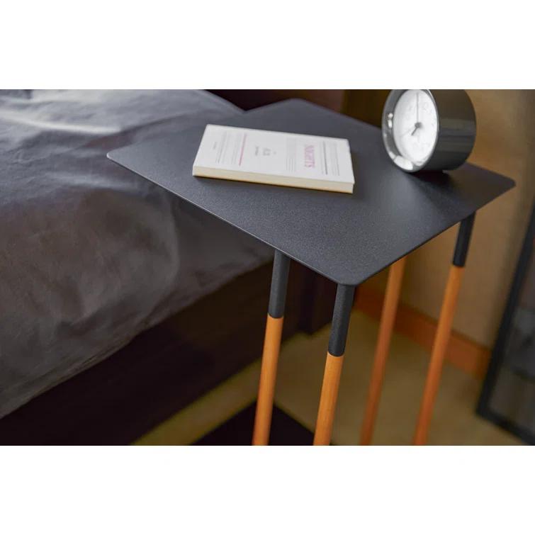 Plain Yamazaki Home Steel + Wood Sofa C Table End Table Coffee Tray, Bedside Or Living Room