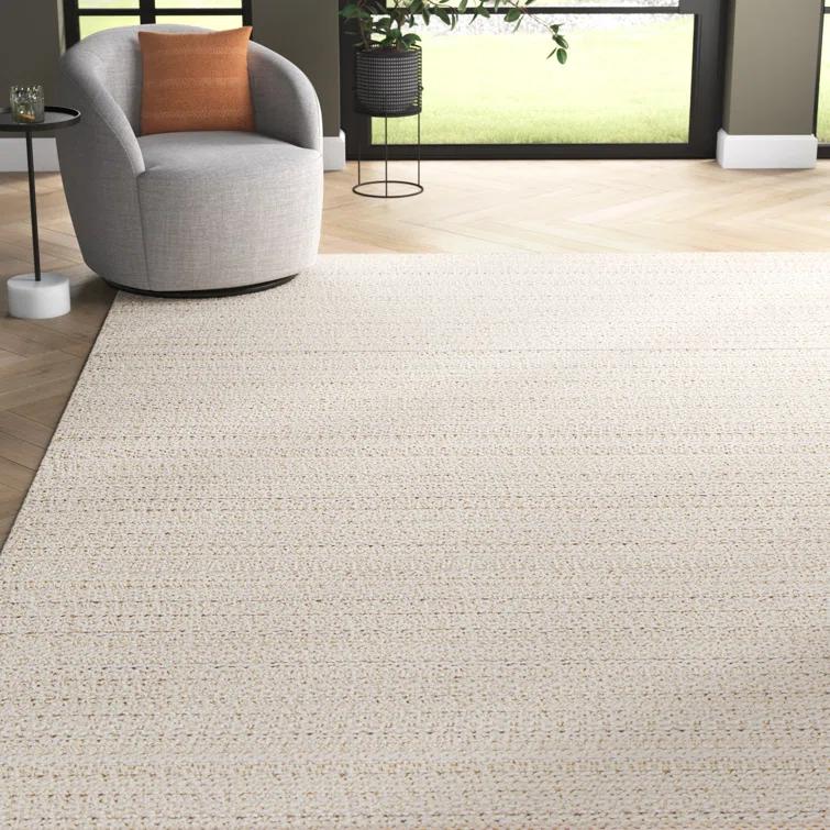 Kells Striped Handmade Ivory Area Rug