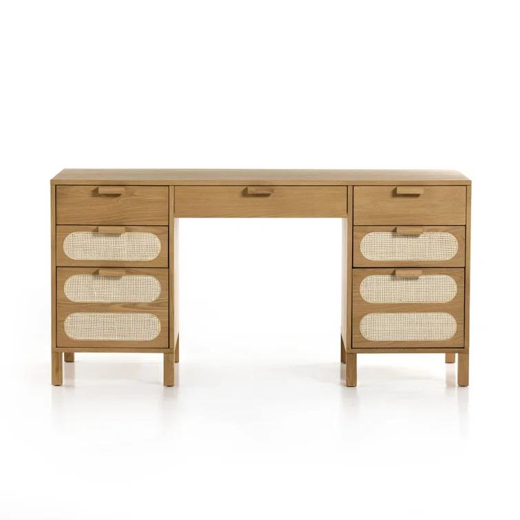 Verna Executive Desk - Honey Oak