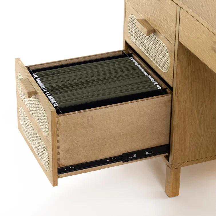 Verna Executive Desk - Honey Oak