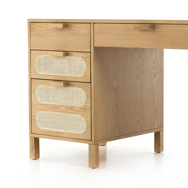 Verna Executive Desk - Honey Oak