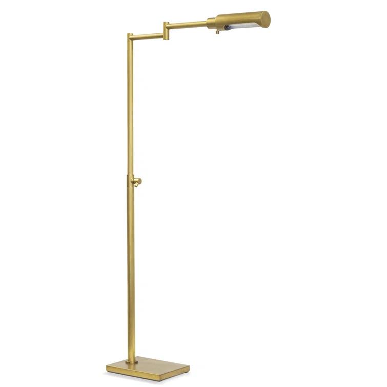 Noble Adjustable Natural Brass Floor Task Reading Lamp