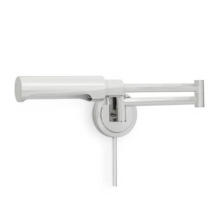 Polished Nickel Swing Arm Sconce with Metal Shade