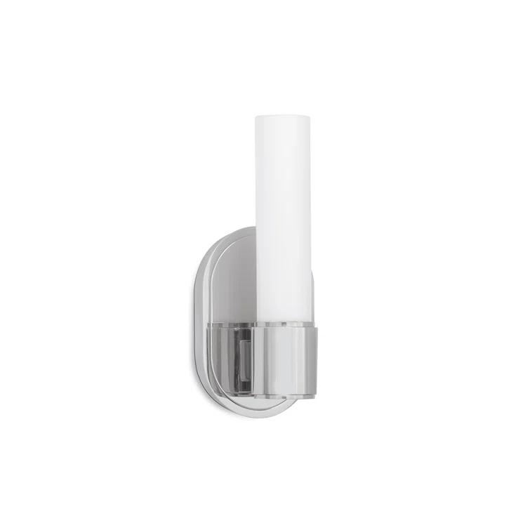 Sleek Polished Nickel Single-Light Wall Sconce with Opal Glass