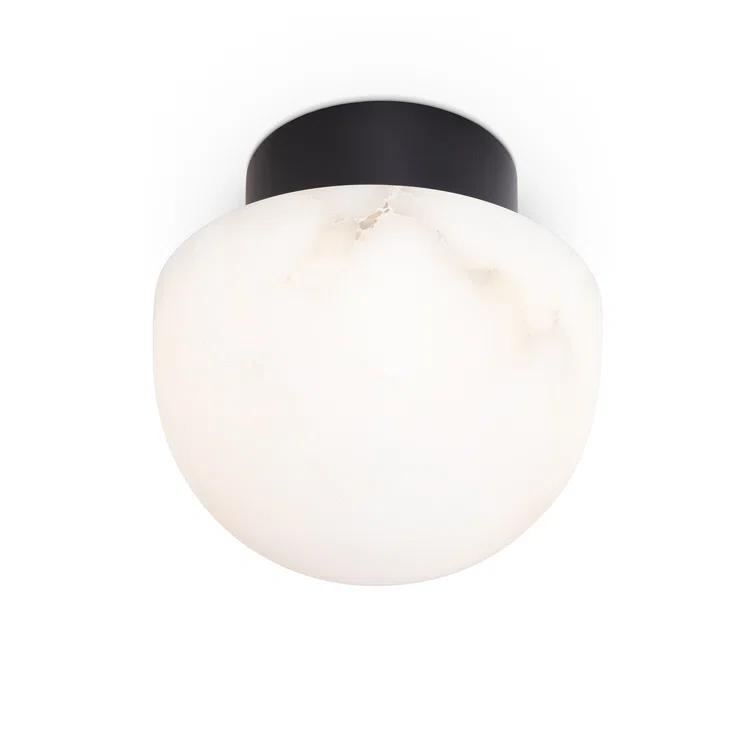 Oil Rubbed Bronze Alabaster Globe LED Flush Mount