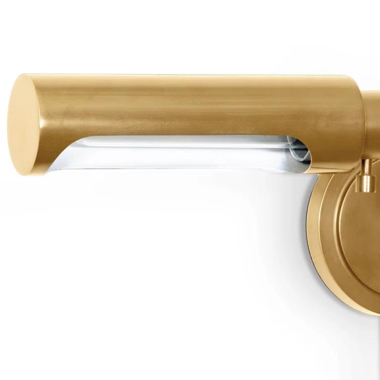 Noble Natural Brass Swing Arm Sconce with Dimmable Metal Shade