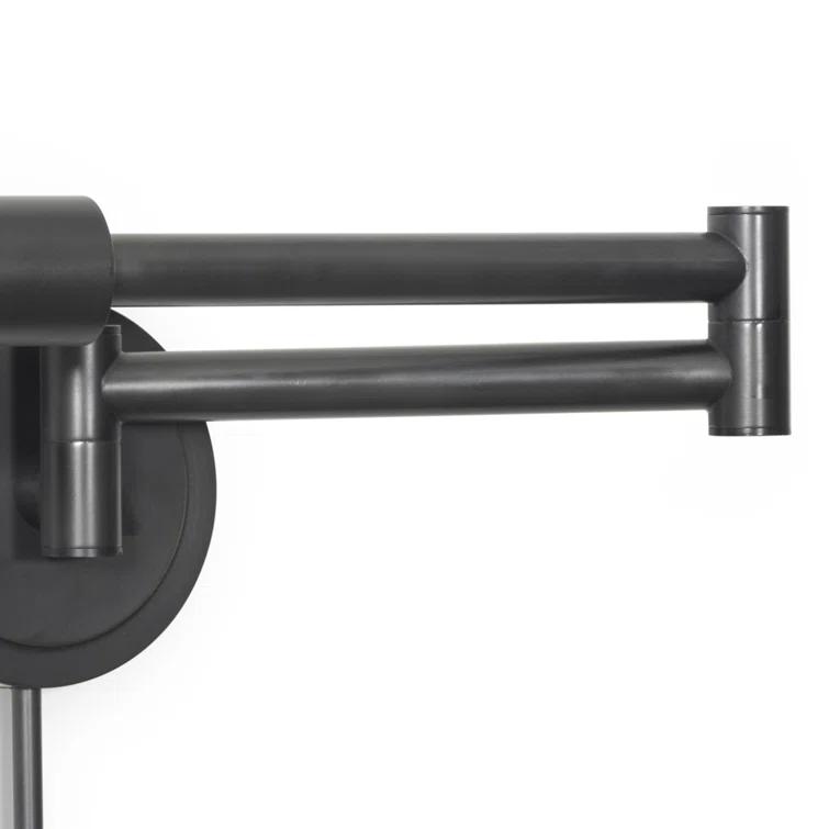 Oil Rubbed Bronze Swing Arm Task Sconce with Metal Shade