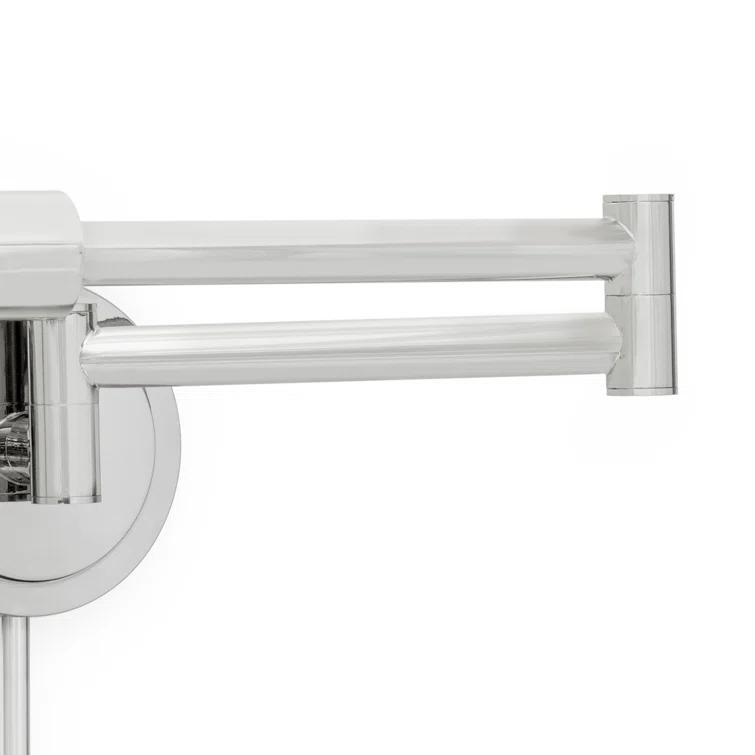 Polished Nickel Swing Arm Sconce with Metal Shade