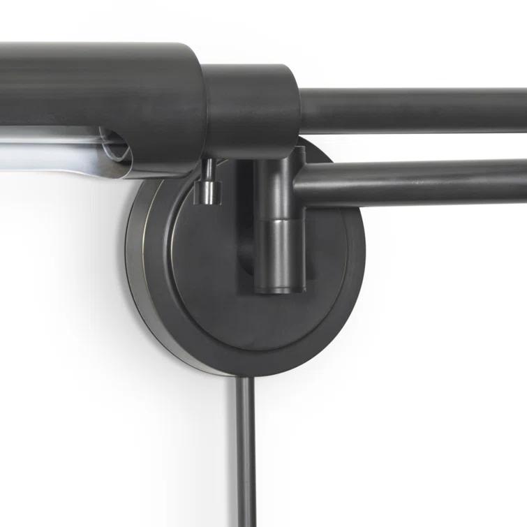 Oil Rubbed Bronze Swing Arm Task Sconce with Metal Shade