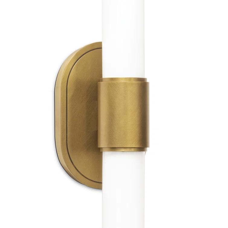 Natural Brass and Glass Double Light Sconce