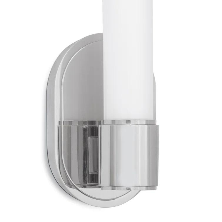Sleek Polished Nickel Single-Light Wall Sconce with Opal Glass
