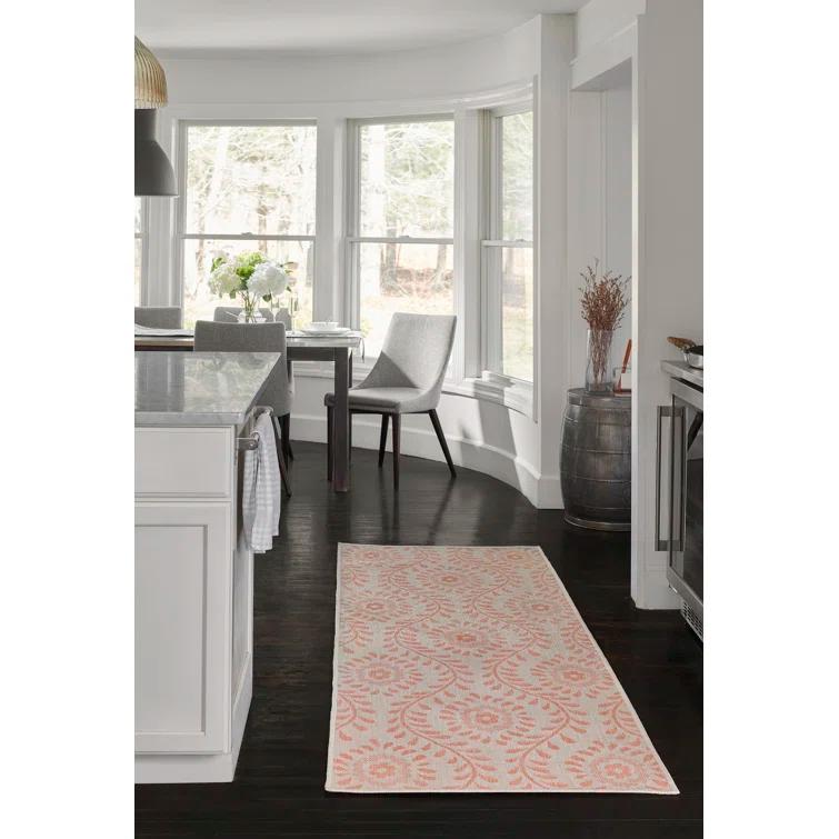 Kasey Floral Coral/Beige Indoor / Outdoor Area Rug