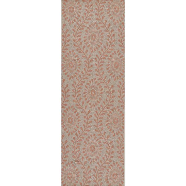 Kasey Floral Coral/Beige Indoor / Outdoor Area Rug