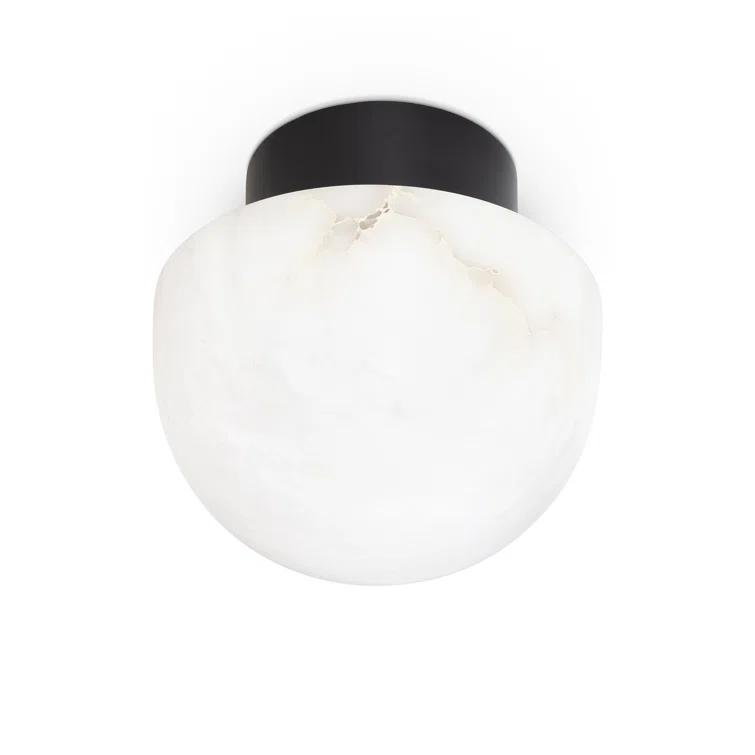 Oil Rubbed Bronze Alabaster Globe LED Flush Mount