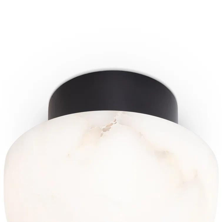 Oil Rubbed Bronze Alabaster Globe LED Flush Mount