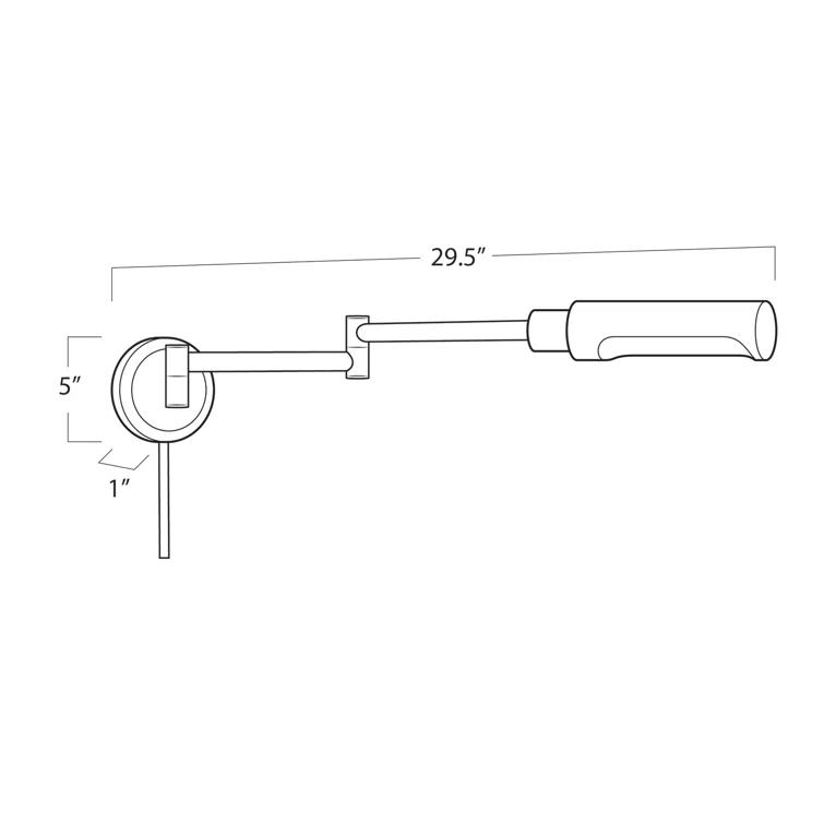 Noble Natural Brass Swing Arm Sconce with Dimmable Metal Shade