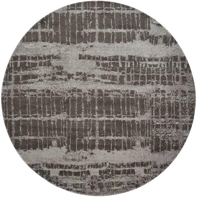 Williston Forge Kyum Abstract Machine Made Loomed Round 8' x 8' Wool Area Rug in Beige/Brown