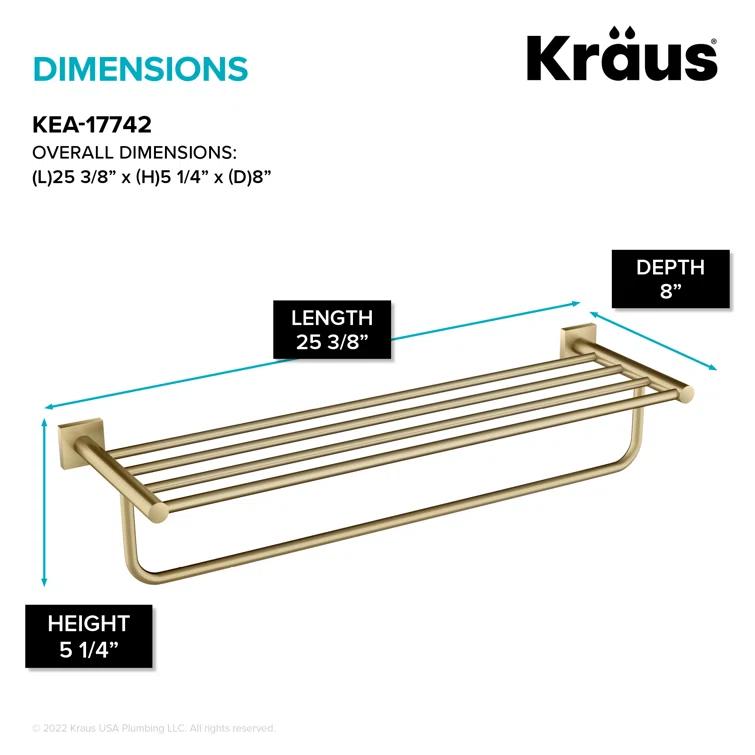 Kraus KEA-17742BG Ventus Wall Mounted Towel Rack
