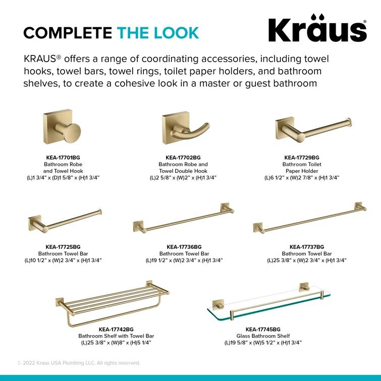 Kraus KEA-17742BG Ventus Wall Mounted Towel Rack