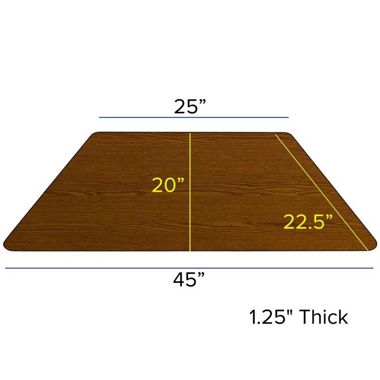 Goddard Trapezoid Thermal Laminate Activity Table with Height Adjustable Legs