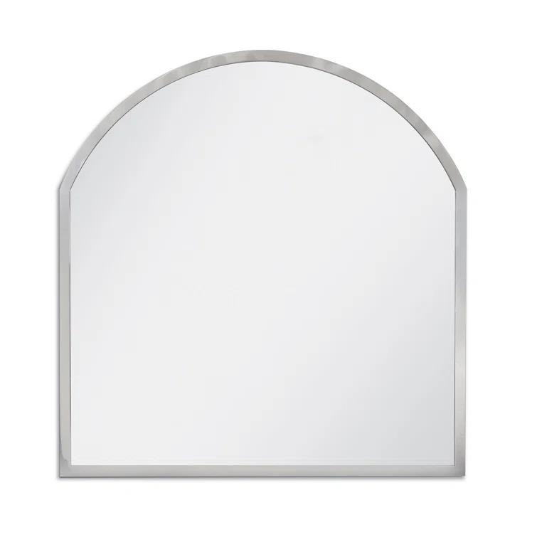 Rectangular Silver Nickel Steel Minimalist Accent Mirror