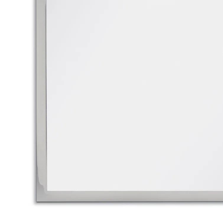 Rectangular Silver Nickel Steel Minimalist Accent Mirror