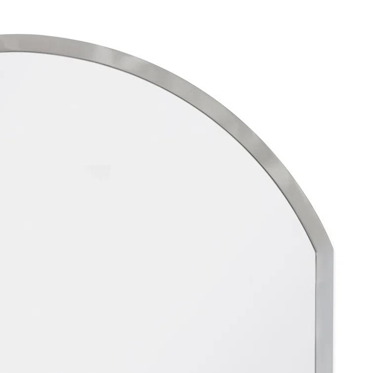 Rectangular Silver Nickel Steel Minimalist Accent Mirror