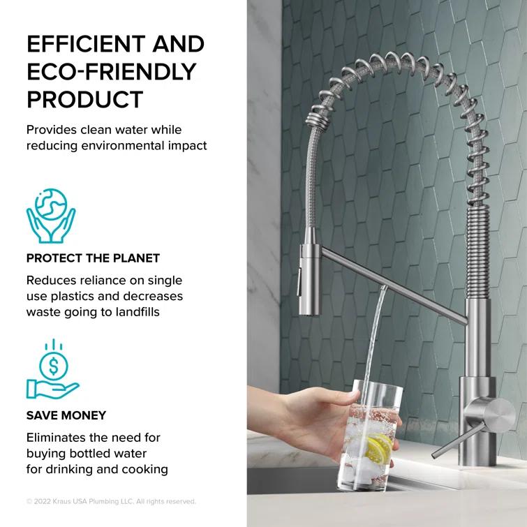 Oletto 2-in-1 Pull-Down Single Handle Kitchen Faucet