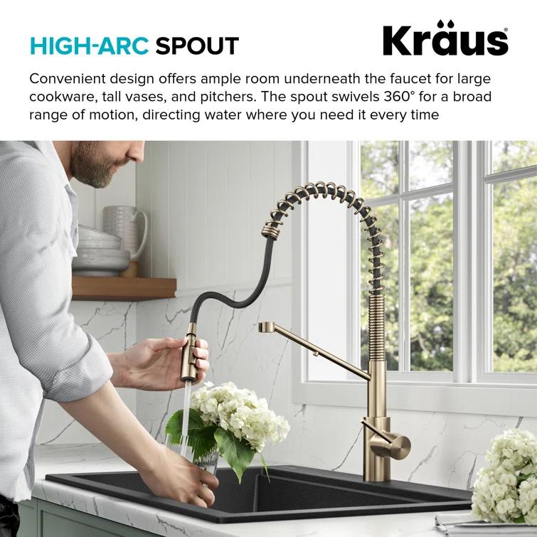 Oletto 2-in-1 Pull-Down Single Handle Kitchen Faucet