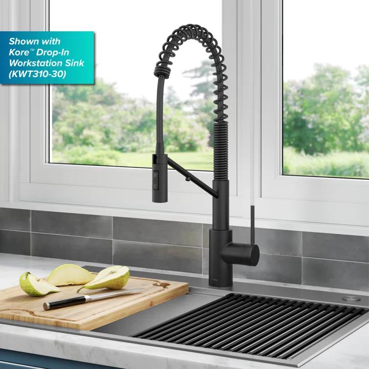 Oletto 2-in-1 Pull-Down Single Handle Kitchen Faucet
