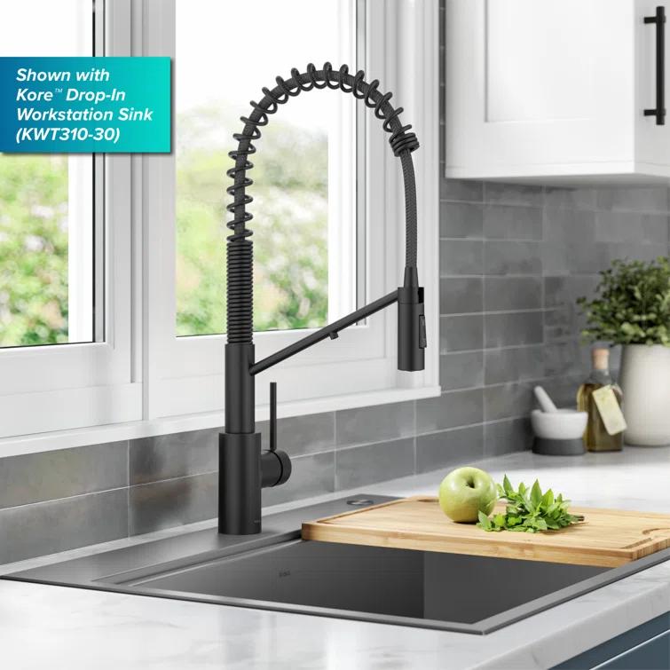Oletto 2-in-1 Pull-Down Single Handle Kitchen Faucet