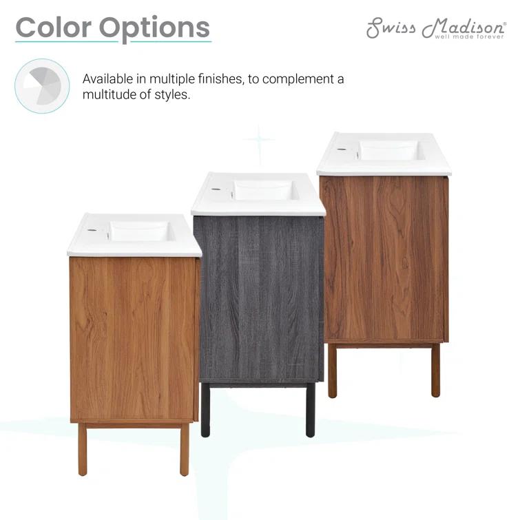 SM-BV663 Classe 36" Freestanding Bathroom Vanity in Golden Oak with Sink Top