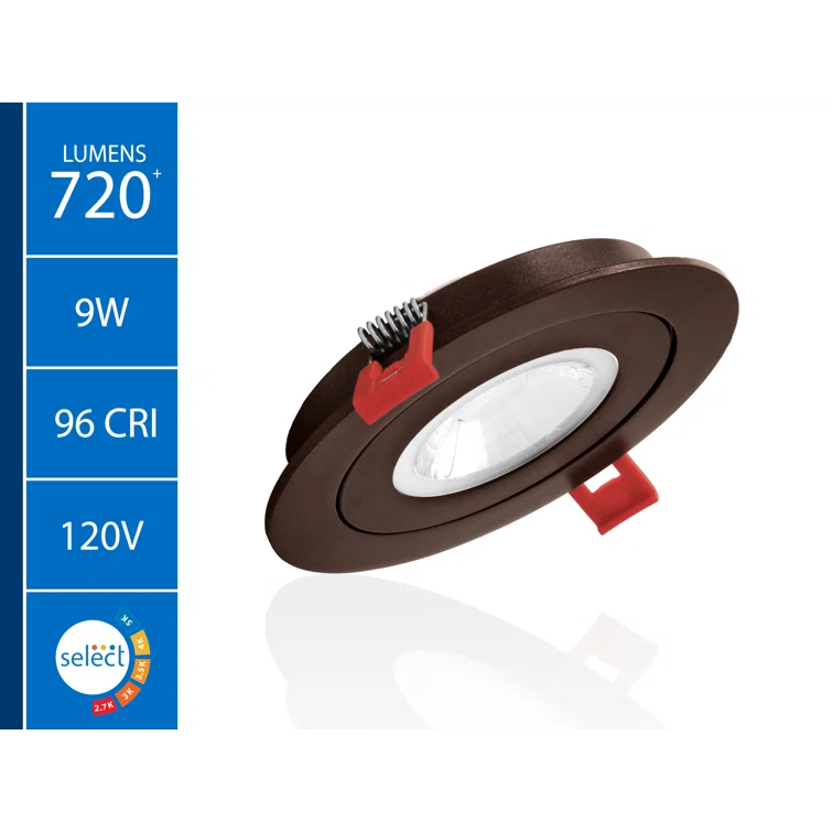 DGF43 4'' Selectable Color Temperature Dimmable Air-Tight IC Rated LED Canless Recessed Lighting Kit